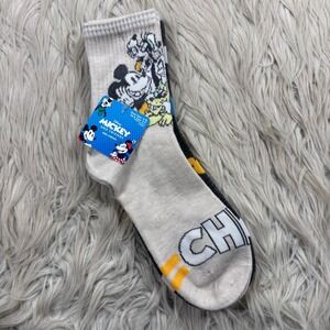 NEW - Pack 2 - Disney Mickey Mouse Graphic Crew Socks Chill Women's 4 - 10